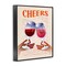 Stupell Industries Cheers Wine Glasses Framed Giclee Wall Art Design by Victoria Barnes